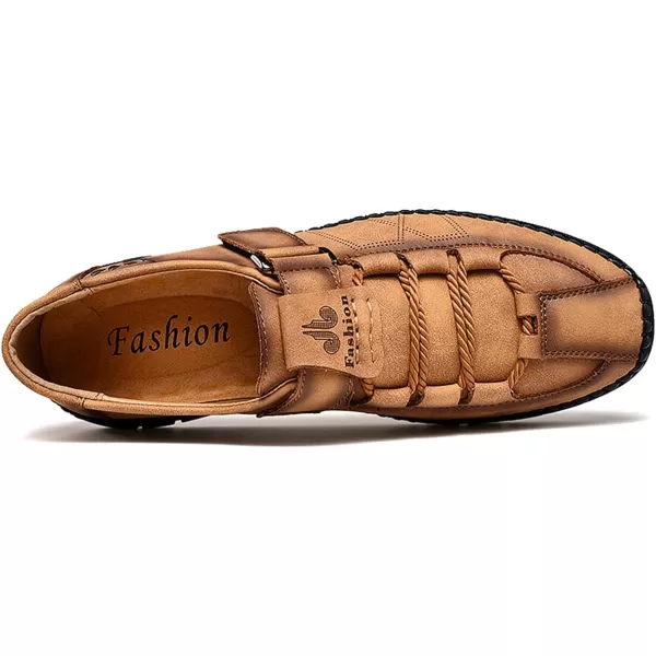 Lazzy Mens Casual Loafers Slip on Shoes Breathable Leather Oxford Comfortable Driving Walking Shoes for MenBrown