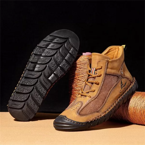 Lazzy Mens Casual Shoes Ankle Chukka Boots Leather Dress Boots Lace Up Lightweight Sneakers Walking Shoes for MenBrown