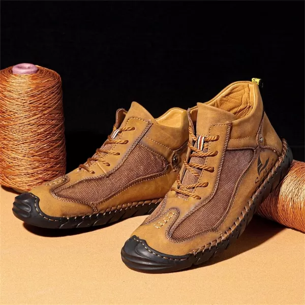 Lazzy Mens Casual Shoes Ankle Chukka Boots Leather Dress Boots Lace Up Lightweight Sneakers Walking Shoes for MenBrown