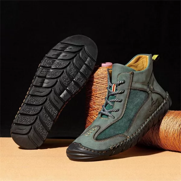 Lazzy Mens Casual Shoes Ankle Chukka Boots Leather Dress Boots Lace Up Lightweight Sneakers Walking Shoes for MenGreen