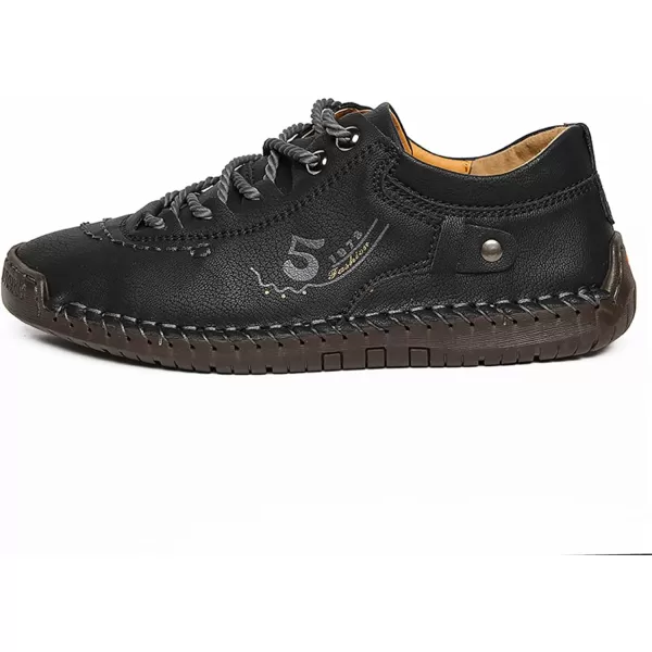 Lazzy Mens Casual Shoes Driving Slip on Loafers Outdoor Walking Shoes Lightweight Leather Oxford Casual Dress Shoes for MenBlack