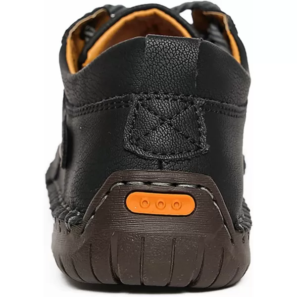 Lazzy Mens Casual Shoes Driving Slip on Loafers Outdoor Walking Shoes Lightweight Leather Oxford Casual Dress Shoes for MenBlack