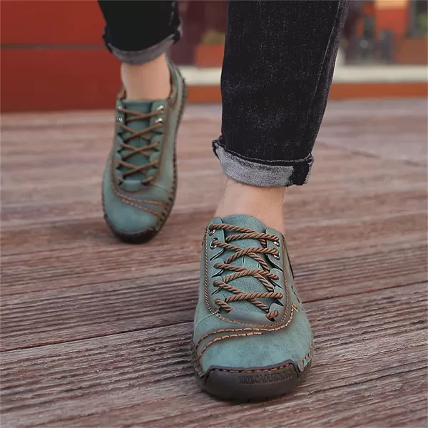 Lazzy Mens Casual Shoes Driving Slip on Loafers Outdoor Walking Shoes Lightweight Leather Oxford Casual Dress Shoes for MenGreen