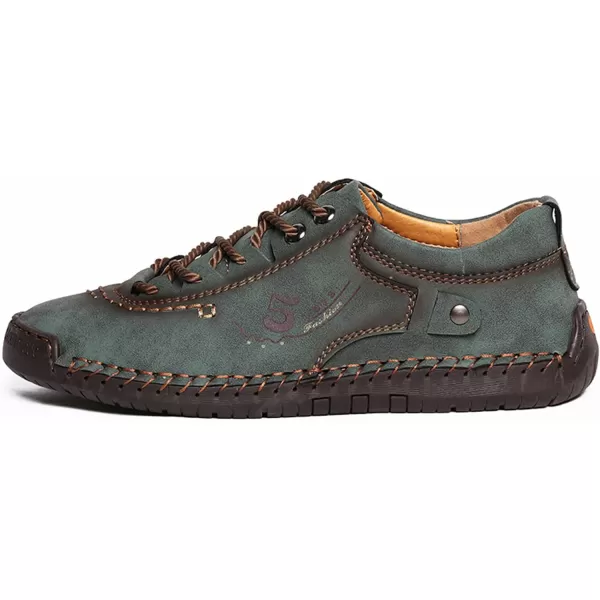 Lazzy Mens Casual Shoes Driving Slip on Loafers Outdoor Walking Shoes Lightweight Leather Oxford Casual Dress Shoes for MenGreen