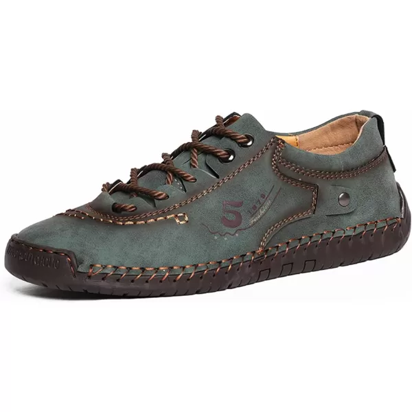 Lazzy Mens Casual Shoes Driving Slip on Loafers Outdoor Walking Shoes Lightweight Leather Oxford Casual Dress Shoes for MenGreen