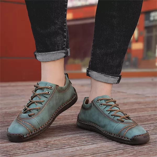 Lazzy Mens Casual Shoes Driving Slip on Loafers Outdoor Walking Shoes Lightweight Leather Oxford Casual Dress Shoes for MenGreen