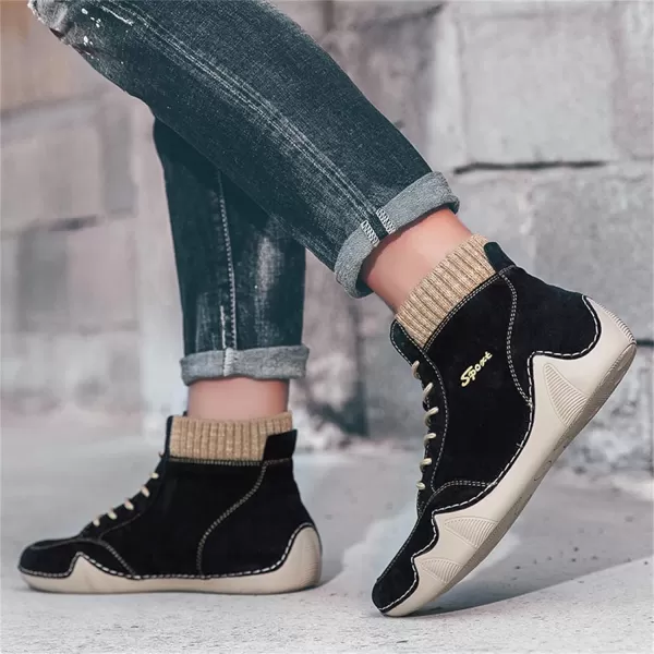 Lazzy Mens Casual Shoes Fashion Sneaker Boots NonSlip Ankle Boot High Top Walking Shoes Lightweight Outdoor Shoes for MenBlack