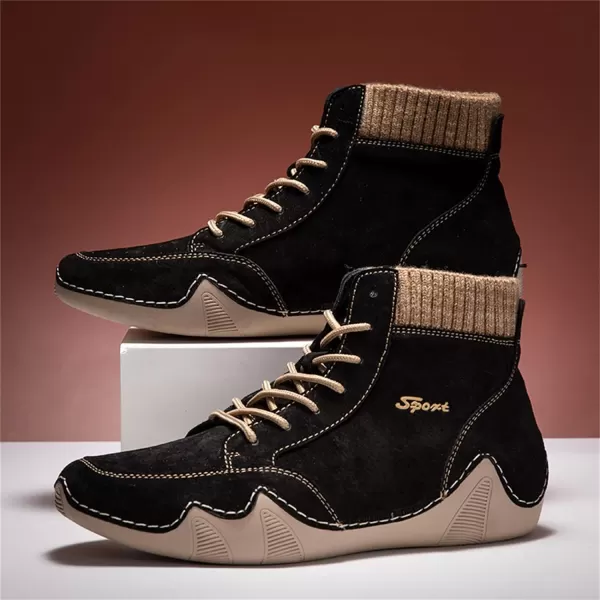 Lazzy Mens Casual Shoes Fashion Sneaker Boots NonSlip Ankle Boot High Top Walking Shoes Lightweight Outdoor Shoes for MenBlack
