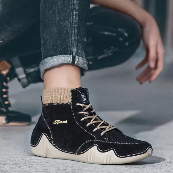 Lazzy Mens Casual Shoes Fashion Sneaker Boots NonSlip Ankle Boot High Top Walking Shoes Lightweight Outdoor Shoes for MenBlack