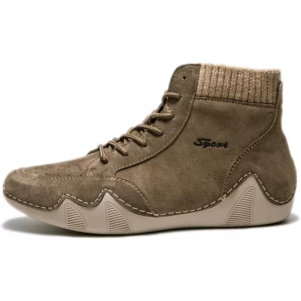 Lazzy Mens Casual Shoes Fashion Sneaker Boots NonSlip Ankle Boot High Top Walking Shoes Lightweight Outdoor Shoes for MenKhaki