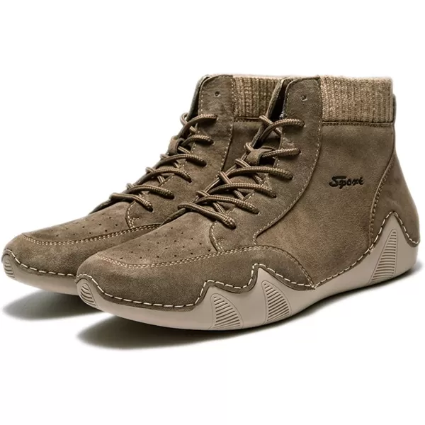 Lazzy Mens Casual Shoes Fashion Sneaker Boots NonSlip Ankle Boot High Top Walking Shoes Lightweight Outdoor Shoes for MenKhaki