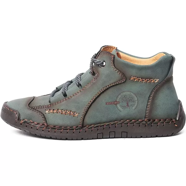 Lazzy Mens Casual Shoes Vintage Ankle Chukka Boots Pu Leather Loafers Shoes Soft Comfort Walking Driving Shoes Black Brown Khaki GreenGreen