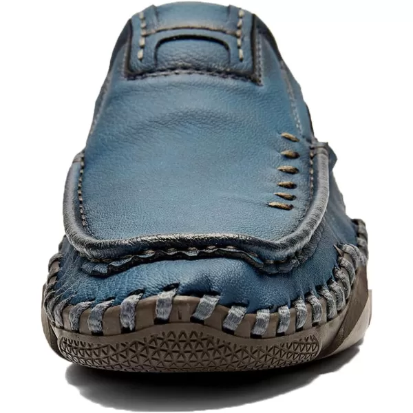 Lazzy Mens Casual Slip On Loafers Leather Dress Shoes Driving Walking Oxfords Moccasins Boat Shoes for MenBlue