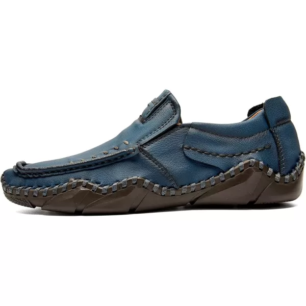 Lazzy Mens Casual Slip On Loafers Leather Dress Shoes Driving Walking Oxfords Moccasins Boat Shoes for MenBlue