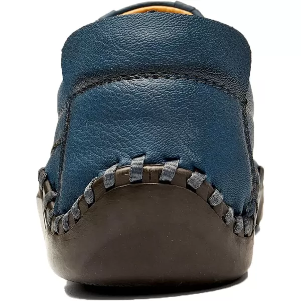 Lazzy Mens Casual Slip On Loafers Leather Dress Shoes Driving Walking Oxfords Moccasins Boat Shoes for MenBlue