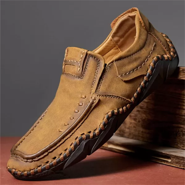 Lazzy Mens Casual Slip On Loafers Leather Dress Shoes Driving Walking Oxfords Moccasins Boat Shoes for MenBrown