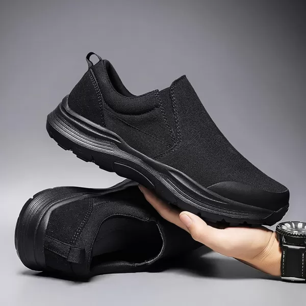 Lazzy Mens Casual SlipOn Loafers Breathable Boat Shoes Canvas Oxfords Non Slip Walking Shoes for MenBlack