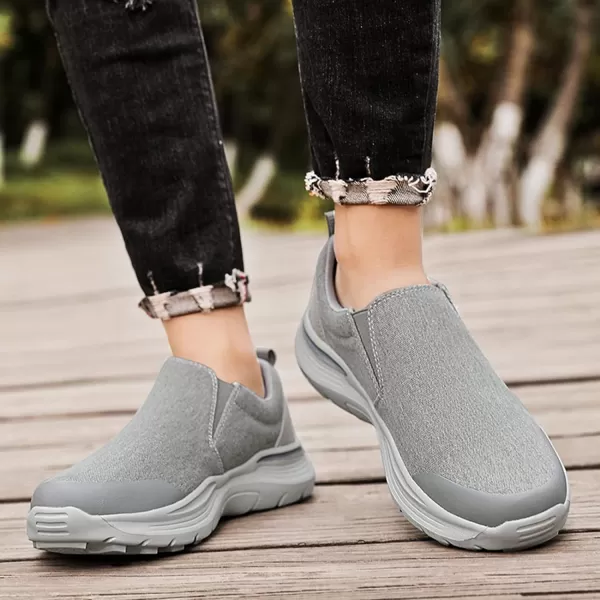 Lazzy Mens Casual SlipOn Loafers Breathable Boat Shoes Canvas Oxfords Non Slip Walking Shoes for MenGrey