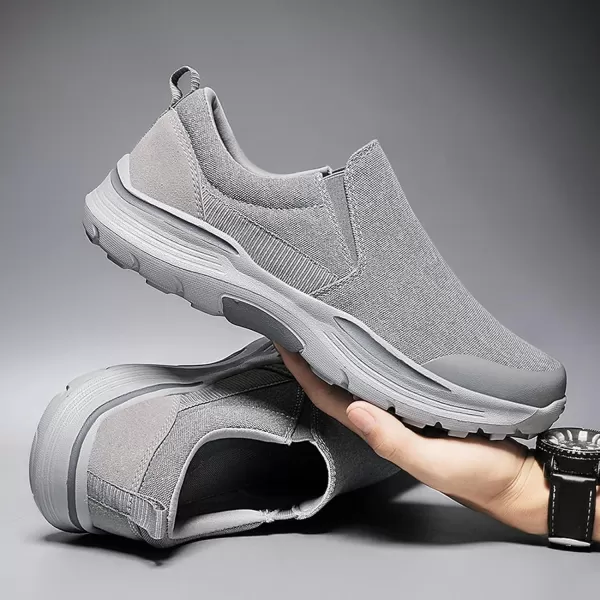 Lazzy Mens Casual SlipOn Loafers Breathable Boat Shoes Canvas Oxfords Non Slip Walking Shoes for MenGrey