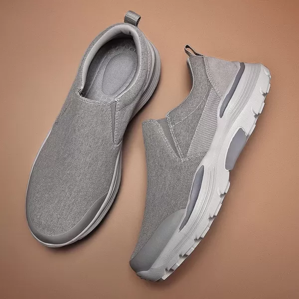 Lazzy Mens Casual SlipOn Loafers Breathable Boat Shoes Canvas Oxfords Non Slip Walking Shoes for MenGrey