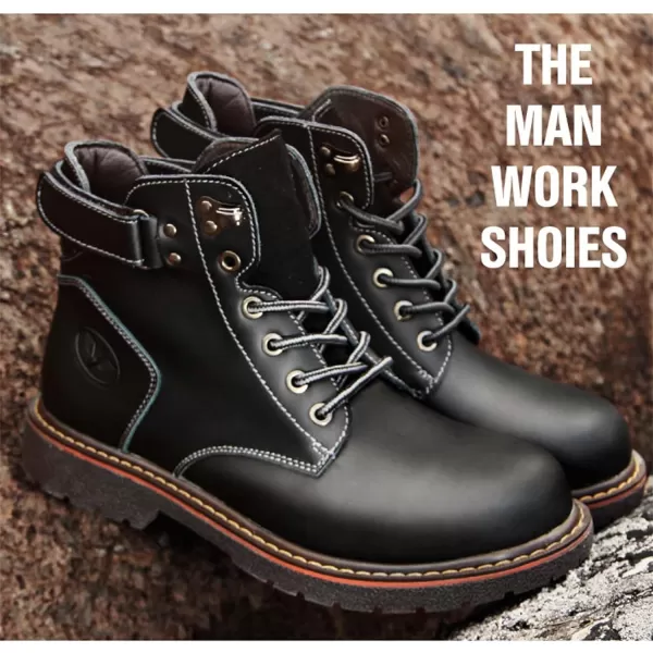 Lazzy Mens Chukka Boots Motorcycle Combat Oxford Boot Lace Up Casual Shoes Fashion Ankle Shoes for MenBlack