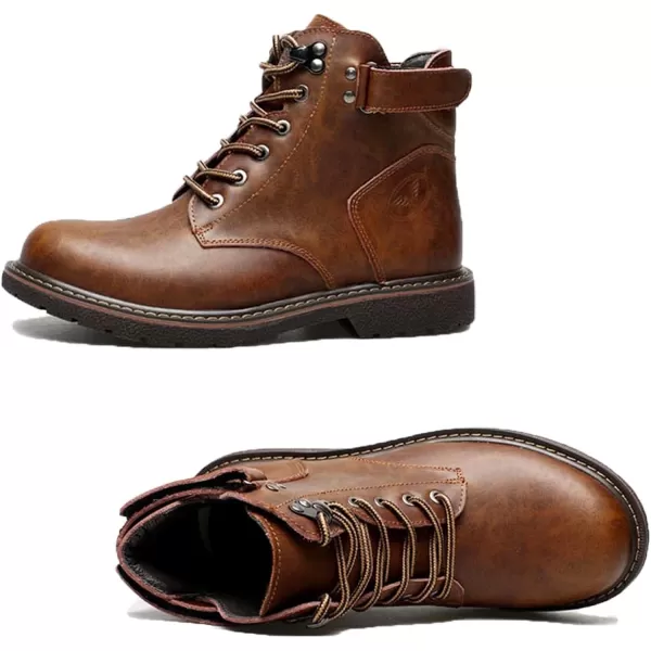 Lazzy Mens Chukka Boots Motorcycle Combat Oxford Boot Lace Up Casual Shoes Fashion Ankle Shoes for MenBrown