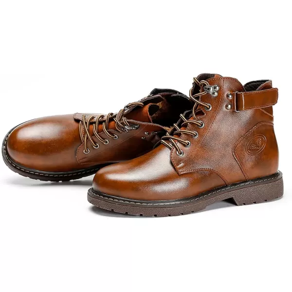 Lazzy Mens Chukka Boots Motorcycle Combat Oxford Boot Lace Up Casual Shoes Fashion Ankle Shoes for MenBrown