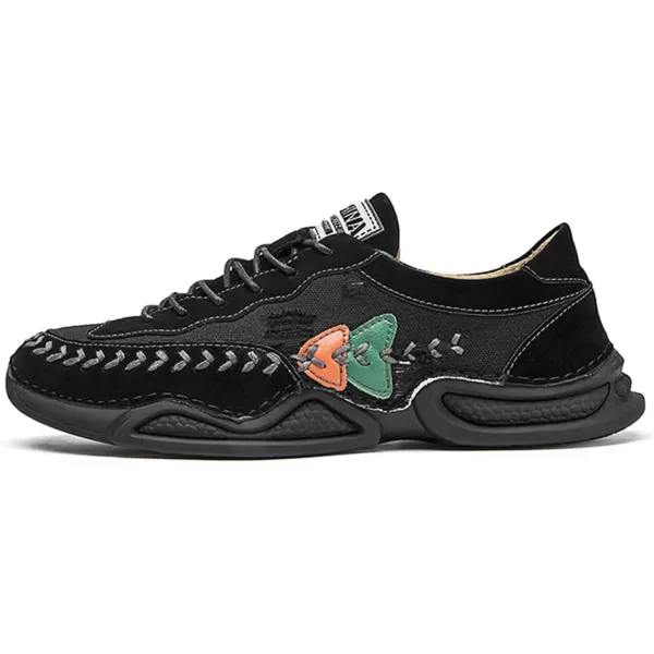 Lazzy Mens Fashion Sneakers Casual Slip On Loafers Walking Shoes LaceUp Sport Running Hiking Shoes for MenBlack