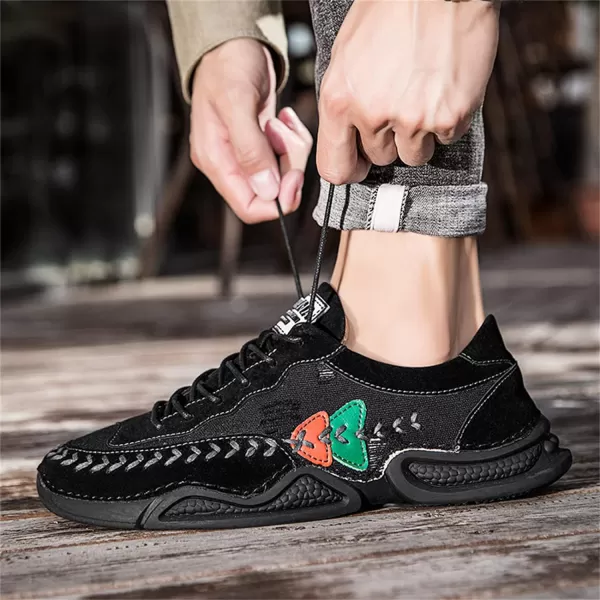 Lazzy Mens Fashion Sneakers Casual Slip On Loafers Walking Shoes LaceUp Sport Running Hiking Shoes for MenBlack