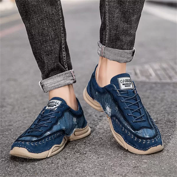 Lazzy Mens Fashion Sneakers Casual Slip On Loafers Walking Shoes LaceUp Sport Running Hiking Shoes for MenBlue