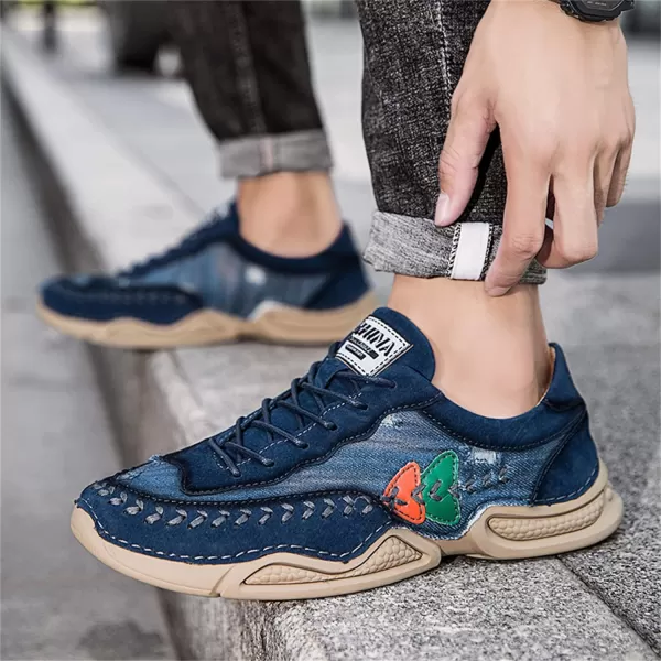 Lazzy Mens Fashion Sneakers Casual Slip On Loafers Walking Shoes LaceUp Sport Running Hiking Shoes for MenBlue