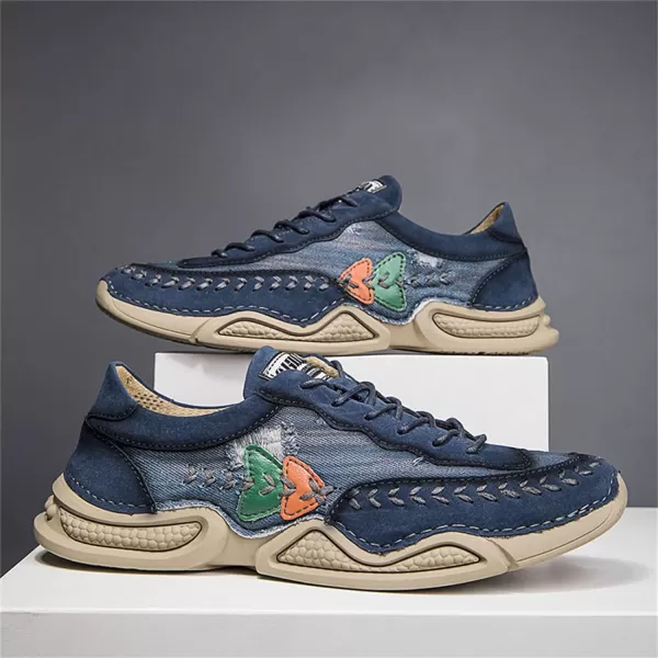 Lazzy Mens Fashion Sneakers Casual Slip On Loafers Walking Shoes LaceUp Sport Running Hiking Shoes for MenBlue