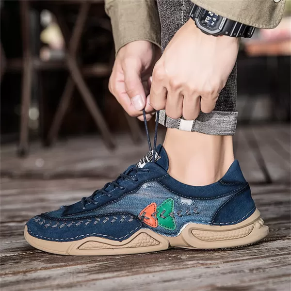 Lazzy Mens Fashion Sneakers Casual Slip On Loafers Walking Shoes LaceUp Sport Running Hiking Shoes for MenBlue