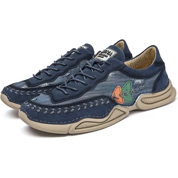 Lazzy Mens Fashion Sneakers Casual Slip On Loafers Walking Shoes LaceUp Sport Running Hiking Shoes for MenBlue