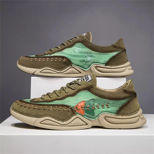 Lazzy Mens Fashion Sneakers Casual Slip On Loafers Walking Shoes LaceUp Sport Running Hiking Shoes for MenGreen