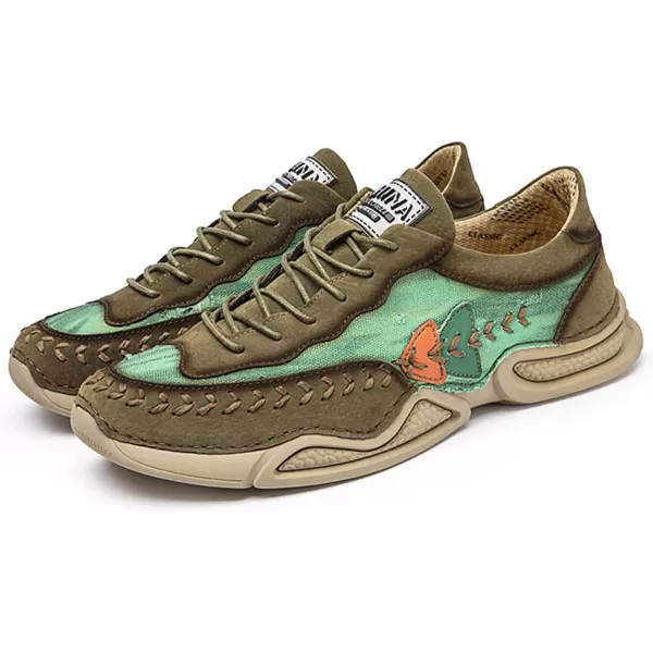 Lazzy Mens Fashion Sneakers Casual Slip On Loafers Walking Shoes LaceUp Sport Running Hiking Shoes for MenGreen