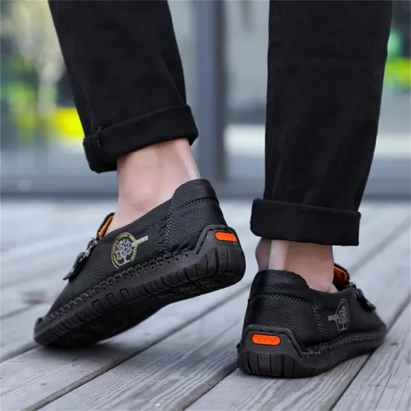 Lazzy Mens Loafers Casual Slip On Leather Shoes Dress Oxfords Lightweight Walking Driving Shoes for MenBlack