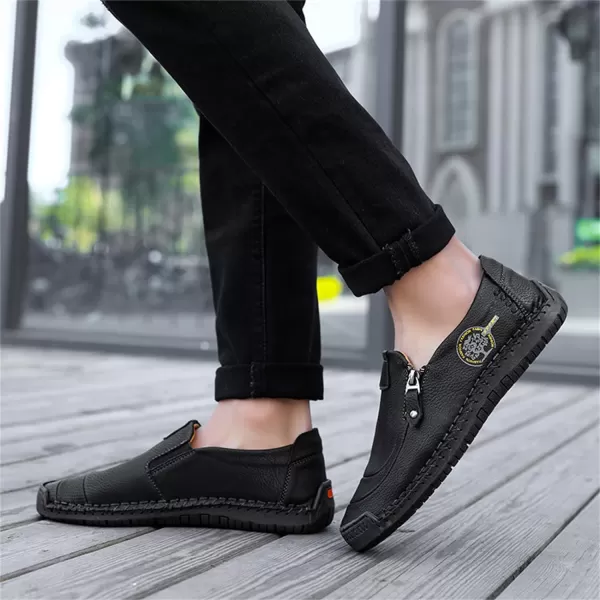 Lazzy Mens Loafers Casual Slip On Leather Shoes Dress Oxfords Lightweight Walking Driving Shoes for MenBlack