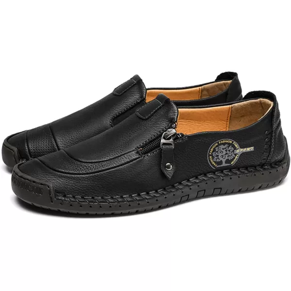 Lazzy Mens Loafers Casual Slip On Leather Shoes Dress Oxfords Lightweight Walking Driving Shoes for MenBlack