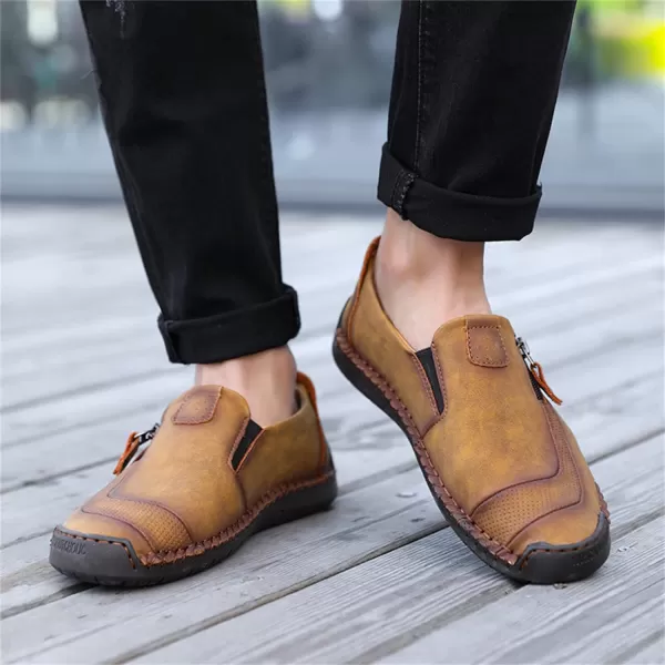Lazzy Mens Loafers Casual Slip On Leather Shoes Dress Oxfords Lightweight Walking Driving Shoes for MenBrown