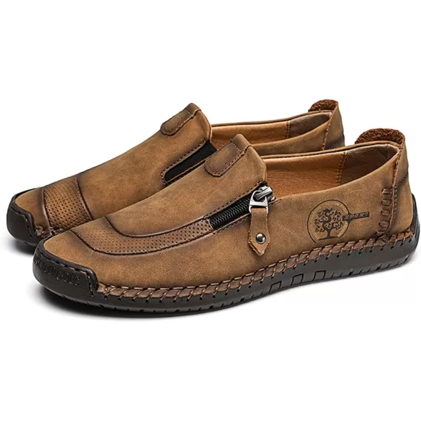 Lazzy Mens Loafers Casual Slip On Leather Shoes Dress Oxfords Lightweight Walking Driving Shoes for MenBrown
