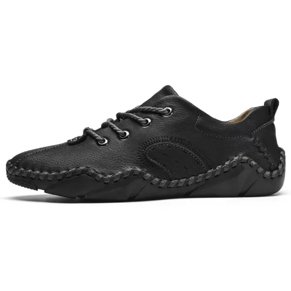 Lazzy Mens Slip On Loafers Lace Up Casual Shoes Leather Oxfords Sneakers Walking Shoes for MenBlack