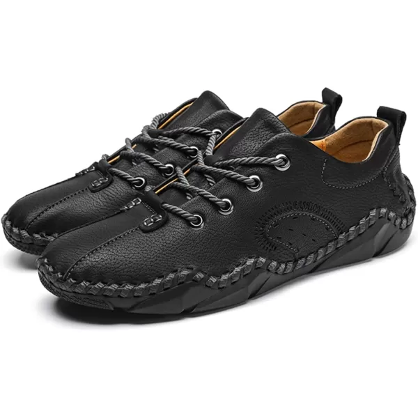 Lazzy Mens Slip On Loafers Lace Up Casual Shoes Leather Oxfords Sneakers Walking Shoes for MenBlack