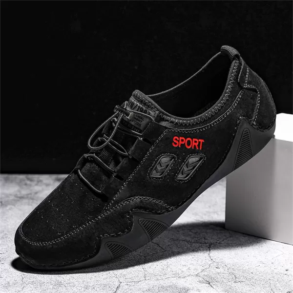 Lazzy Mens Slip On Sneakers Loafers Breathable Walking Shoes Low Top Lace Up Casual Shoes for Men LightweightBlack