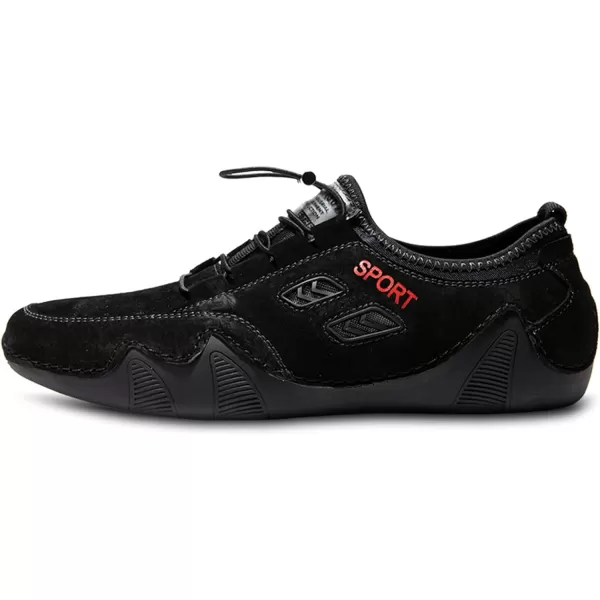 Lazzy Mens Slip On Sneakers Loafers Breathable Walking Shoes Low Top Lace Up Casual Shoes for Men LightweightBlack