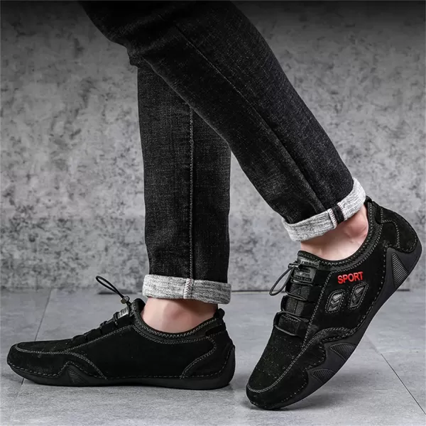Lazzy Mens Slip On Sneakers Loafers Breathable Walking Shoes Low Top Lace Up Casual Shoes for Men LightweightBlack