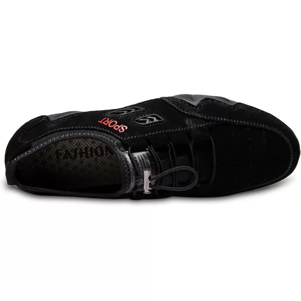 Lazzy Mens Slip On Sneakers Loafers Breathable Walking Shoes Low Top Lace Up Casual Shoes for Men LightweightBlack