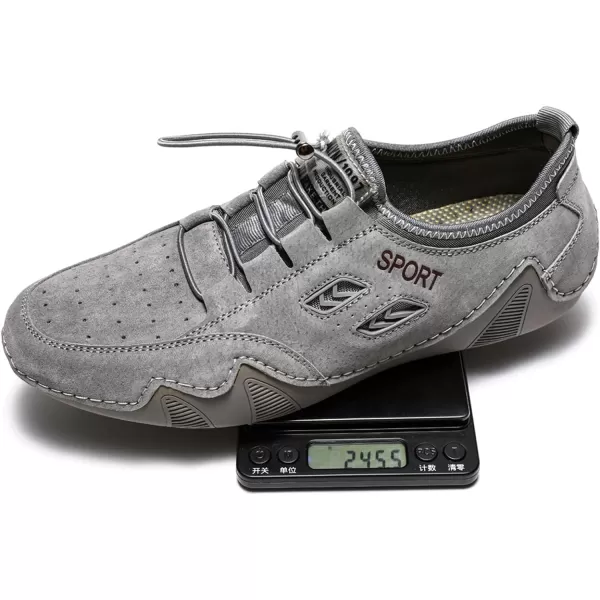 Lazzy Mens Slip On Sneakers Loafers Breathable Walking Shoes Low Top Lace Up Casual Shoes for Men LightweightGrey