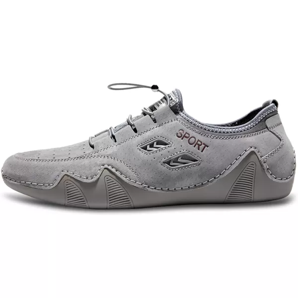 Lazzy Mens Slip On Sneakers Loafers Breathable Walking Shoes Low Top Lace Up Casual Shoes for Men LightweightGrey