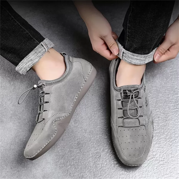 Lazzy Mens Slip On Sneakers Loafers Breathable Walking Shoes Low Top Lace Up Casual Shoes for Men LightweightGrey